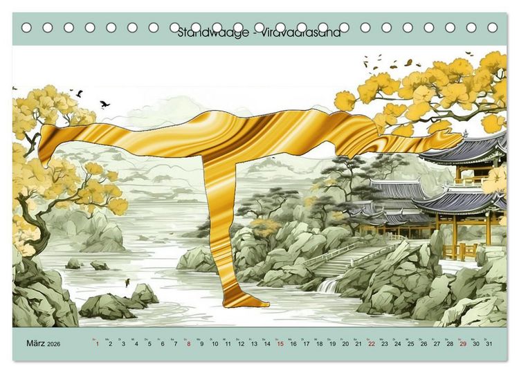 Produktbild: YOGA - Harmonie von K&ouml;rper, Geist und Seele (Tischkalender 2026 DIN A5 quer), CALVENDO Monatskalender