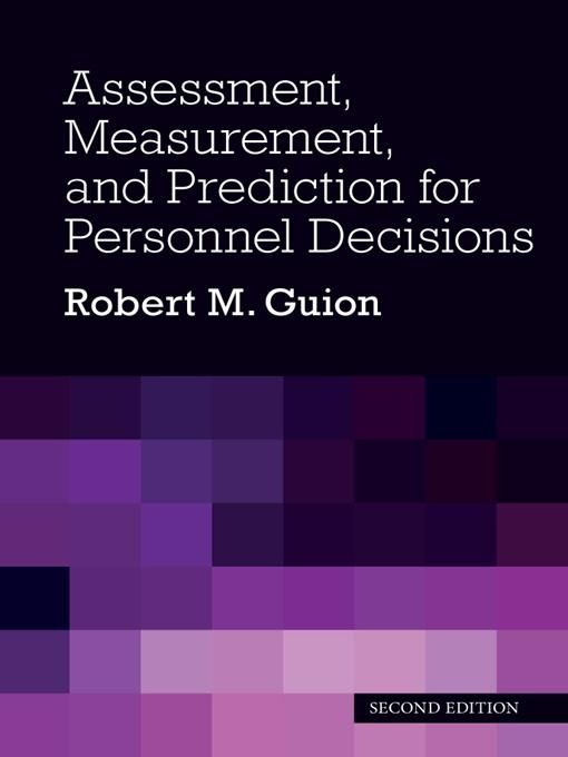 Produktbild: Assessment, Measurement, and Prediction for Personnel Decisions