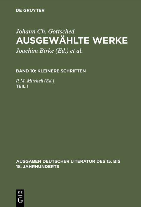 Produktbild: Kleinere Schriften. Erster Teil