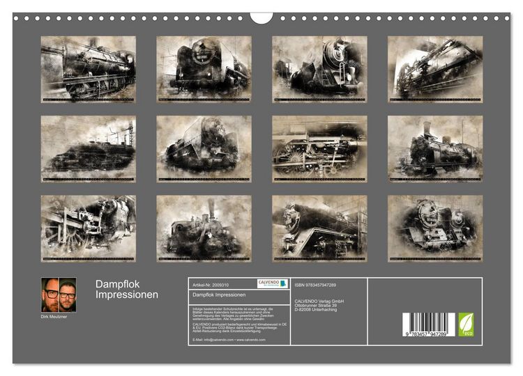 Produktbild: Dampflok Impressionen (Wandkalender 2026 DIN A3 quer), CALVENDO Monatskalender