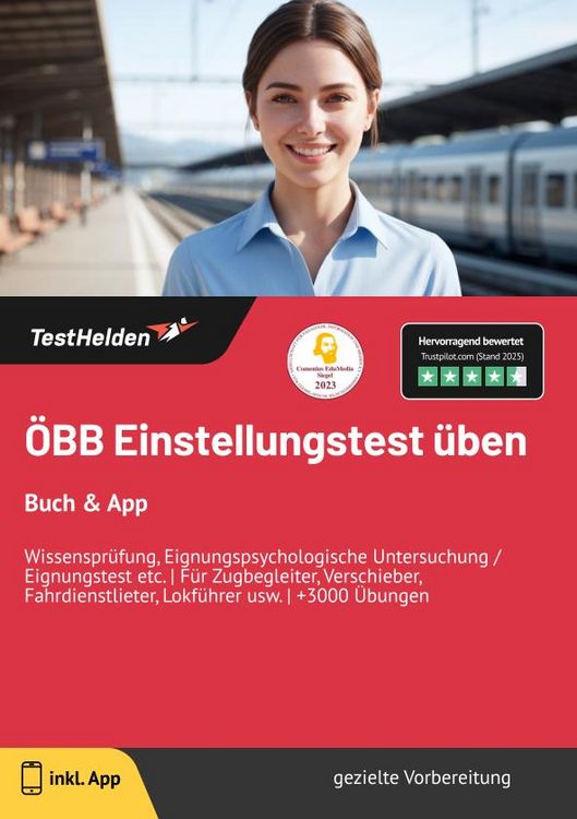 Produktbild: &Ouml;BB Einstellungstest &uuml;ben: Buch & App - Wissenspr&uuml;fung, Eignungspsychologische U