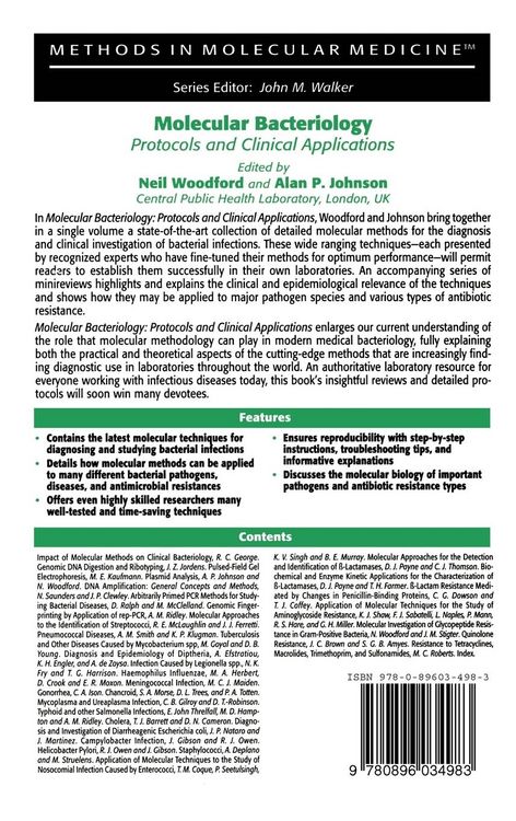 Produktbild: Molecular Bacteriology: Protocols and Clinical Applications