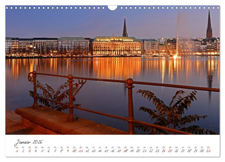 Produktbild: Alsteransichten in Hamburg (Wandkalender 2026 DIN A3 quer), CALVENDO Monatskalender