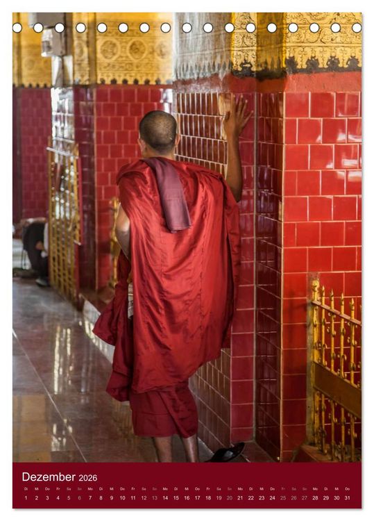 Produktbild: MYANMAR SPIRITUELL 2026 (Tischkalender 2026 DIN A5 hoch), CALVENDO Monatskalender