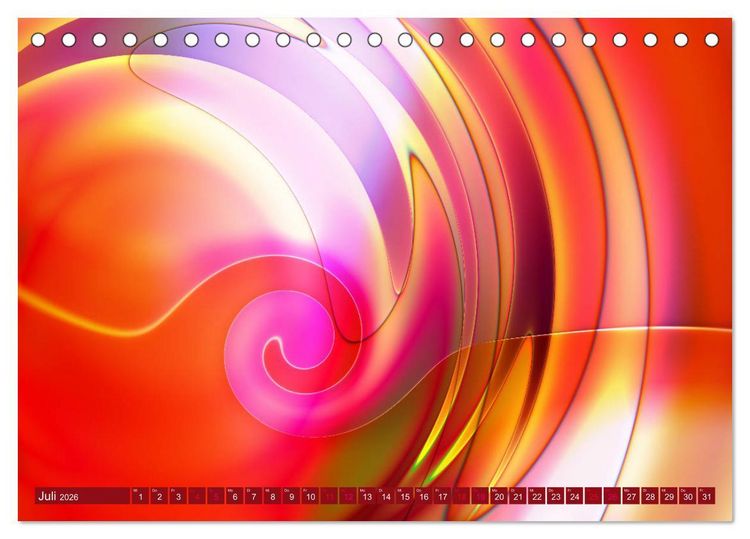 Produktbild: Lineare Strahlkraft - Wellen, Digitale Kunst (Tischkalender 2026 DIN A5 quer), CALVENDO Monatskalender