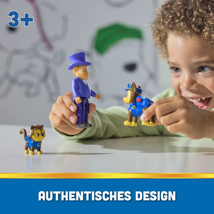 Produktbild: PAW Patrol Hero Pups Actionfiguren-Set mit Chase Hundefigur, Chaos-K&auml;tzchen Figur und B&uuml;rgermeister Besserwisser Figur