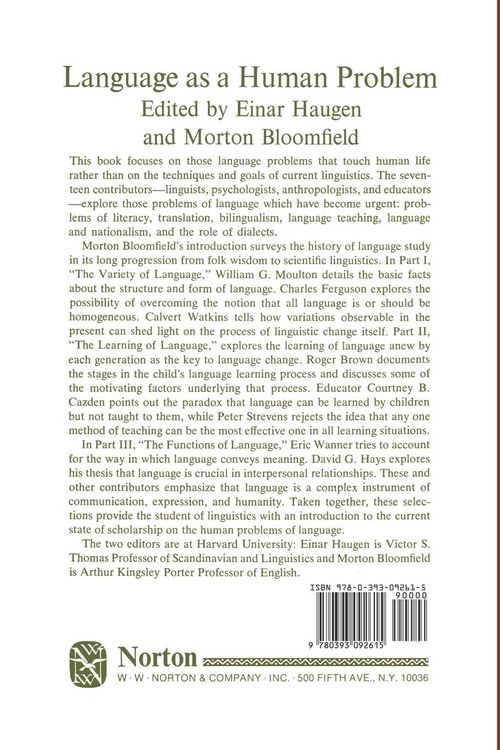 Produktbild: Language as a Human Problem