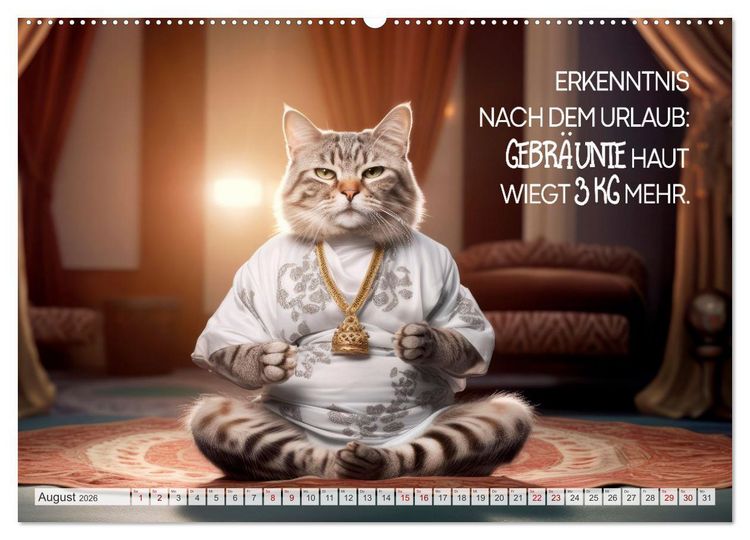Produktbild: S&uuml;&szlig;e Katzen und coole Spr&uuml;che (Wandkalender 2026 DIN A2 quer), CALVENDO Monatskalender