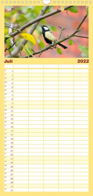 Produktbild: Familienplaner Gartenv&ouml;gel (Wandkalender 2022 , 21 cm x 45 cm, hoch)