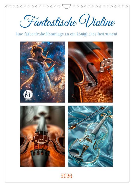 Produktbild: Fantastische Violine (Wandkalender 2026 DIN A3 hoch), CALVENDO Monatskalender