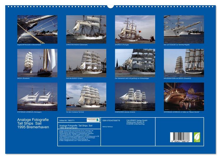 Produktbild: Analoge Fotografie Tall Ships Sail 1995 Bremerhaven (hochwertiger Premium Wandkalender 2026 DIN A2 quer), Kunstdruck in Hochglanz