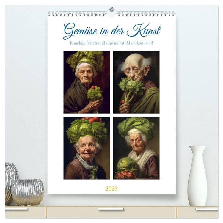 Produktbild: Gem&uuml;se in der Kunst (hochwertiger Premium Wandkalender 2026 DIN A2 hoch), Kunstdruck in Hochglanz