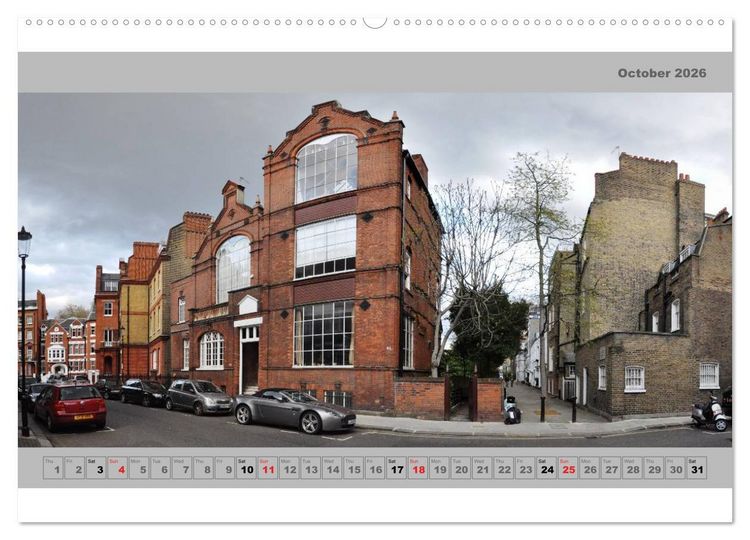 Produktbild: London Street Fronts 2026 / UK-Version (High Quality Premium Wall Calendar 2026 DIN A2 landscape),CALVENDO 12 Month Wall Calendar