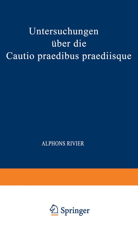 Produktbild: Untersuchungen &uuml;ber die Cautio Praedibus Praediisque