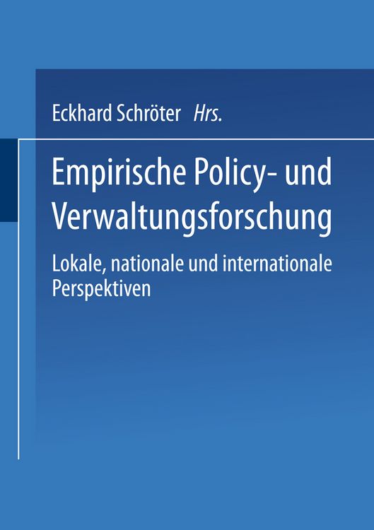 Produktbild: Empirische Policy- und Verwaltungsforschung