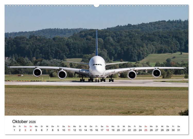 Produktbild: Airbus A380 Superjumbo 2026 (hochwertiger Premium Wandkalender 2026 DIN A2 quer), Kunstdruck in Hochglanz