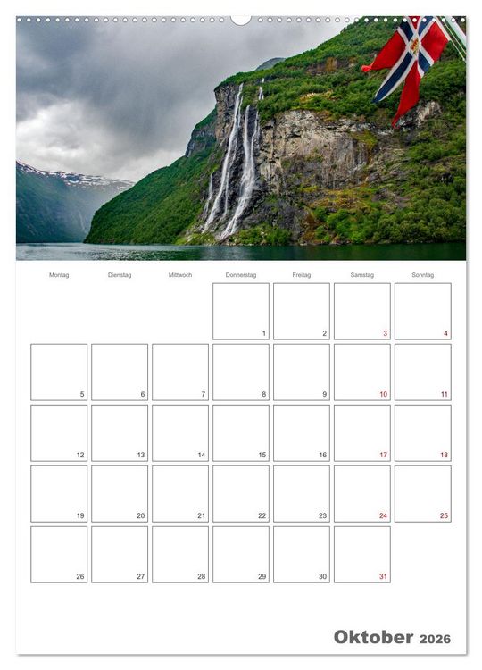 Produktbild: Norwegen - Reiseplaner (hochwertiger Premium Wandkalender 2026 DIN A2 hoch), Kunstdruck in Hochglanz