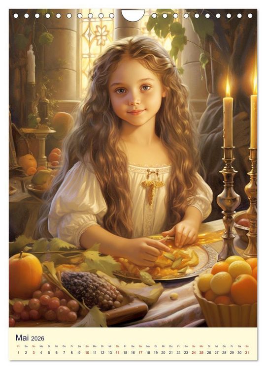 Produktbild: Kinder-Fantasy. Edle Burgfr&auml;ulein und Ritter im Mittelalter (Wandkalender 2026 DIN A4 hoch), CALVENDO Monatskalender