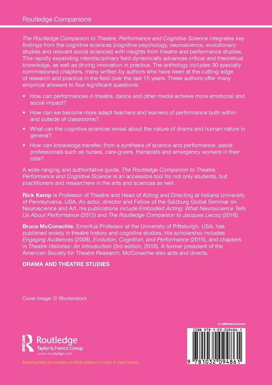 Produktbild: The Routledge Companion to Theatre, Performance and Cognitive Science