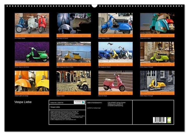Produktbild: Vespa Liebe (Wandkalender 2027 DIN A2 quer), CALVENDO Monatskalender