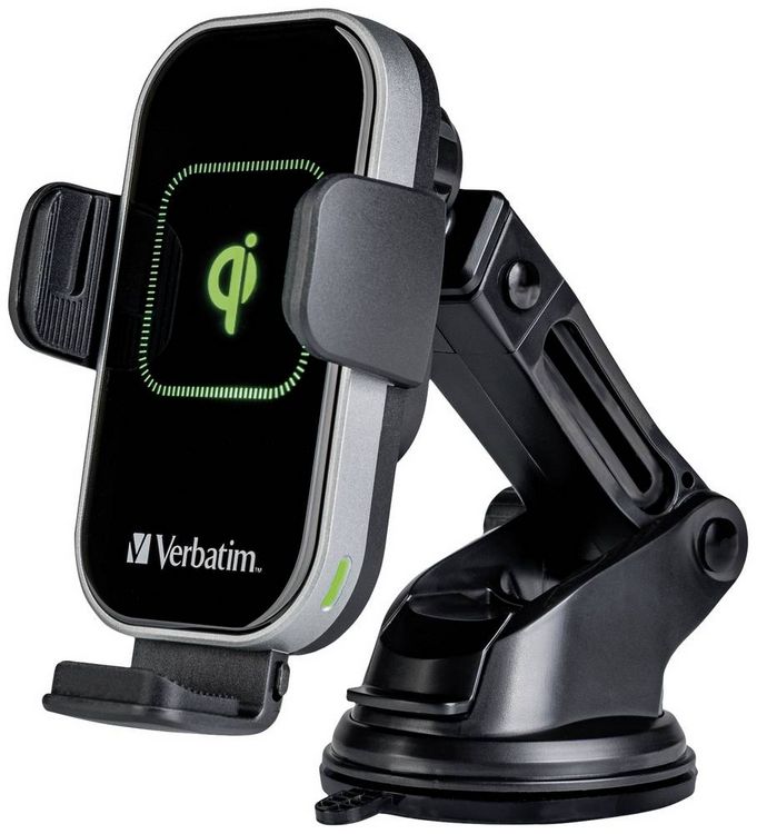 Produktbild: Verbatim Induktions-Ladeger&auml;t 15 W FWC-02 Qi Fast Wireless Car Charger 49553 Ausg&auml;nge Magnetanschluss Schwarz