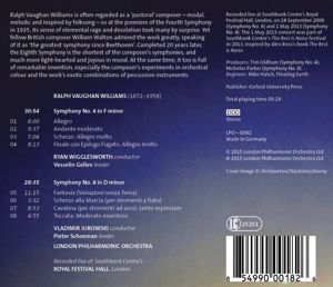 Produktbild: Vaughan Williams: Symphonies Nos. 4 & 8