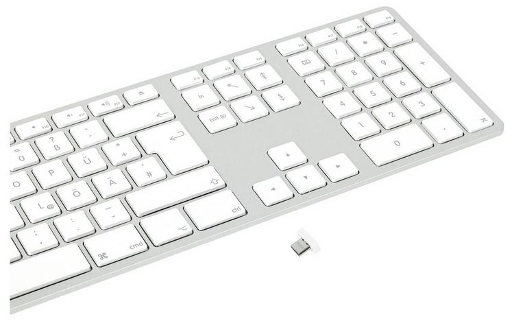 Produktbild: Matias FK416DCS-DE Wireless USB-C&reg; Keyboard for Mac Kabellos Tastatur Deutsch, QWERTZ, Mac Silber