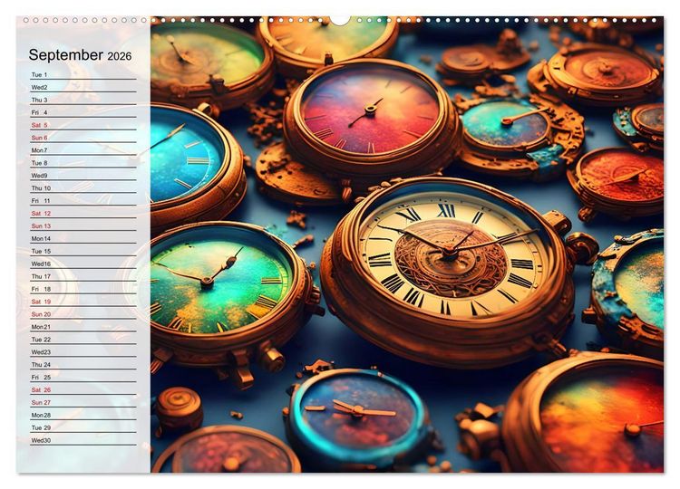 Produktbild: The abstract world of timepiece (High Quality Premium Wall Calendar 2026 DIN A2 landscape),CALVENDO 12 Month Wall Calendar
