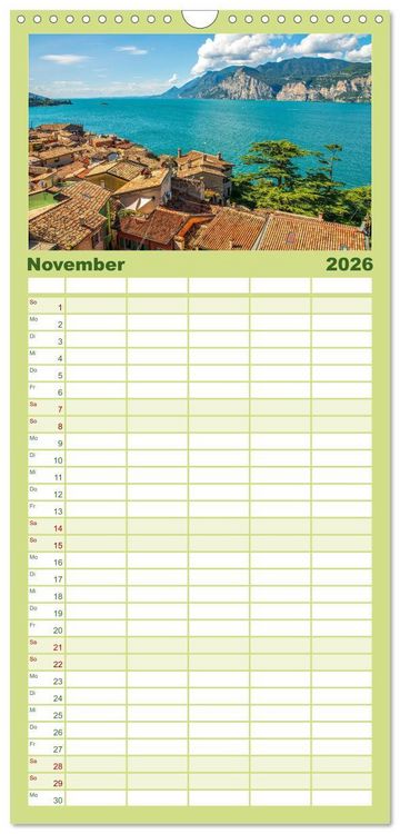 Produktbild: Familienplaner 2026 - Malcesine am Gardasee mit 5 Spalten (Wandkalender, 21 x 45 cm) CALVENDO