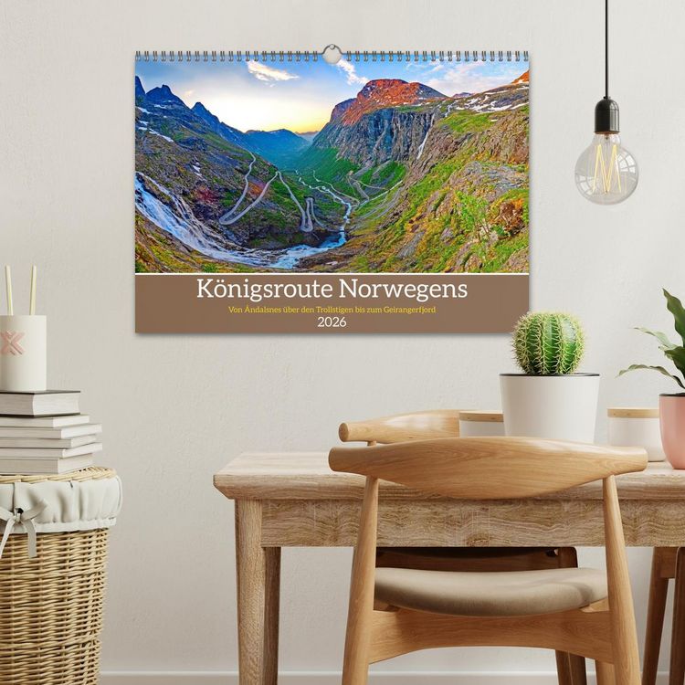 Produktbild: K&ouml;nigsroute Norwegens (Wandkalender 2026 DIN A3 quer), CALVENDO Monatskalender