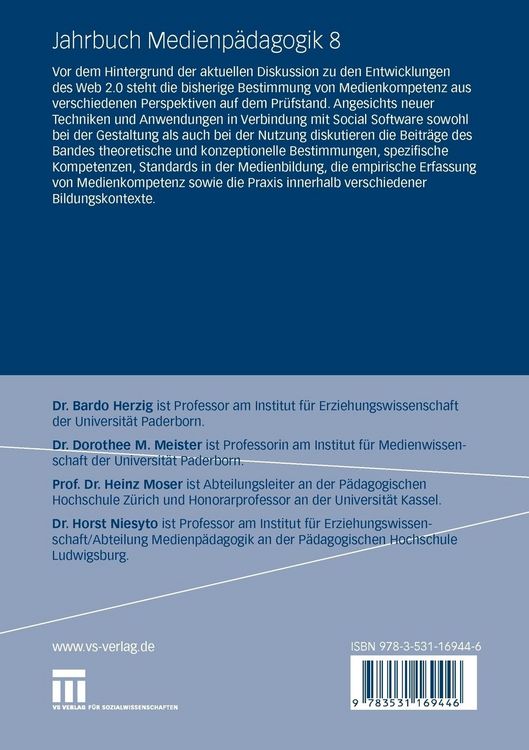 Produktbild: Jahrbuch Medienp&auml;dagogik 8