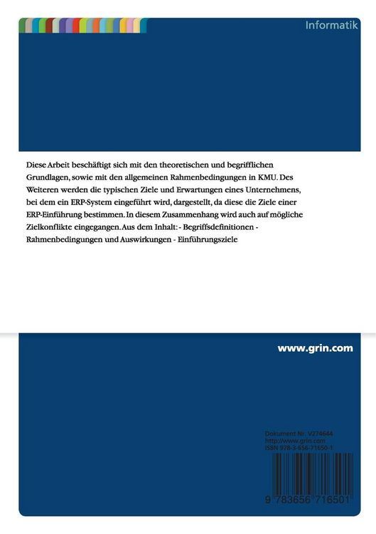 Produktbild: Grundlagen und Begriffe f&uuml;r die Einf&uuml;hrung einer Enterprise Resource Planning (ERP) Software