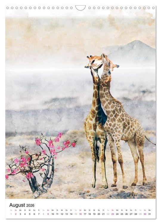 Produktbild: Afrikas Tierwelt - wie gemalt (Wandkalender 2026 DIN A3 hoch), CALVENDO Monatskalender