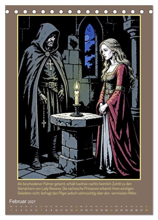 Produktbild: Ritter Ivanhoe, Ehre und Schatten (Tischkalender 2027 DIN A5 hoch), CALVENDO Monatskalender