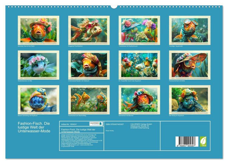 Produktbild: Fashion-Fisch. Die lustige Welt der Unterwasser-Mode (hochwertiger Premium Wandkalender 2026 DIN A2 quer), Kunstdruck in Hochglanz
