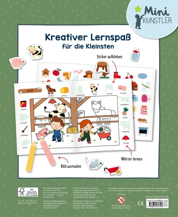 Produktbild: Mein 1. Sticker-Malbuch: Bauernhof - Mini-Künstler