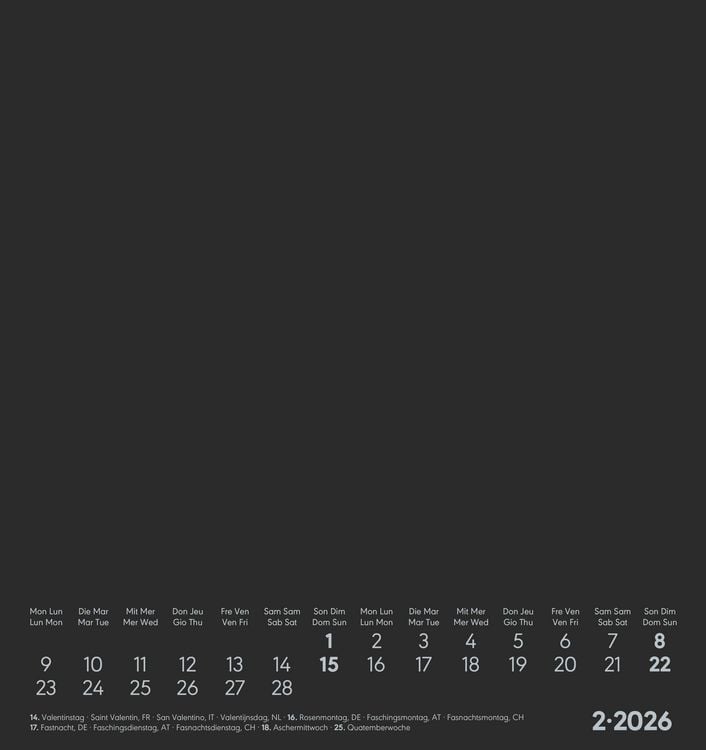 Produktbild: Kreativ-Kalender schwarz 2026 - 16x17 cm - Foto, Malen, Basteln - datiert - Kreativkalender - Foto-Kalender - Alpha Edition