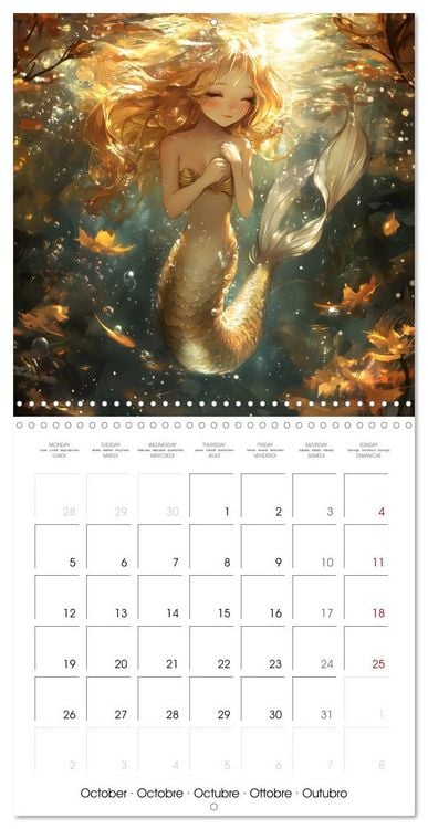 Produktbild: Mermaid Dreams - A Year of Enchanted Oceans (Wall Calendar 2026 12 &times; 12 Inch) CALVENDO 12 Month Wall Calendar