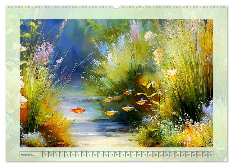 Produktbild: Aquascaping. Malerische Aquariumlandschaften (hochwertiger Premium Wandkalender 2027 DIN A2 quer), Kunstdruck in Hochglanz