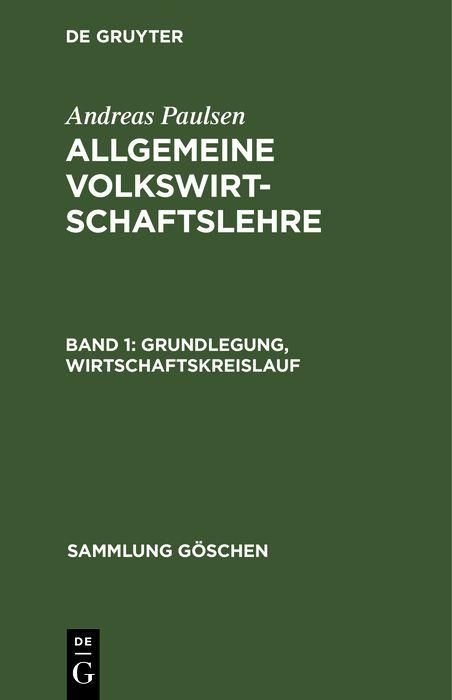 Produktbild: Grundlegung, Wirtschaftskreislauf