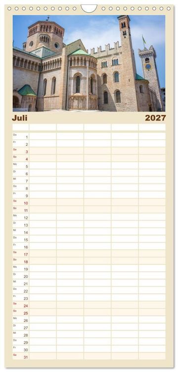 Produktbild: Familienplaner 2027 - Trient - Hauptstadt des Trentino mit 5 Spalten (Wandkalender, 21 x 45 cm) CALVENDO