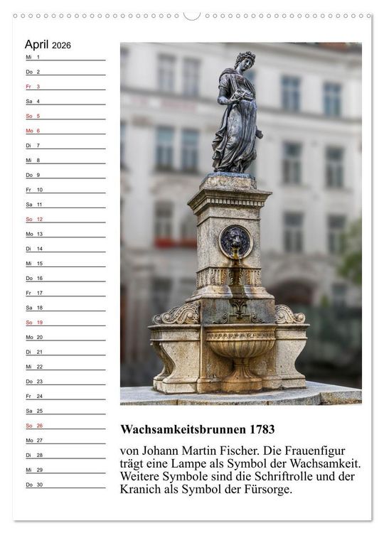 Produktbild: Brunnenkunst in Wien (Wandkalender 2026 DIN A2 hoch), CALVENDO Monatskalender
