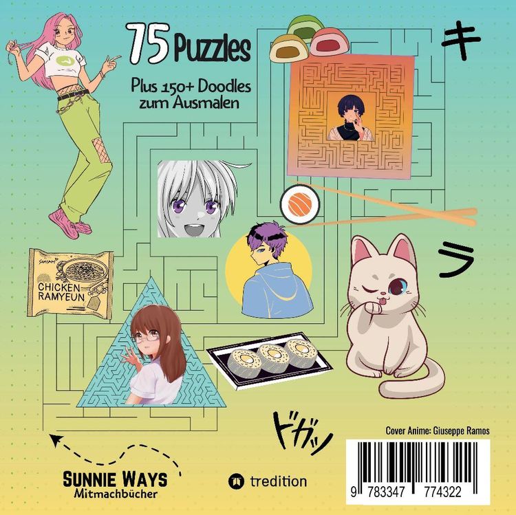 Produktbild: Labyrinth Rätselbuch Anime und Manga für Teenager und Kinder Puzzel Beschäftigungsbuch Geschenkidee Weihnachten Adventszeit zum Wichteln Nikolaus