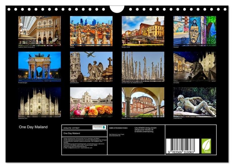 Produktbild: One Day Mailand (Wandkalender 2027 DIN A4 quer), CALVENDO Monatskalender