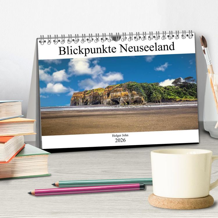 Produktbild: Blickpunkte Neuseeland (Tischkalender 2026 DIN A5 quer), CALVENDO Monatskalender