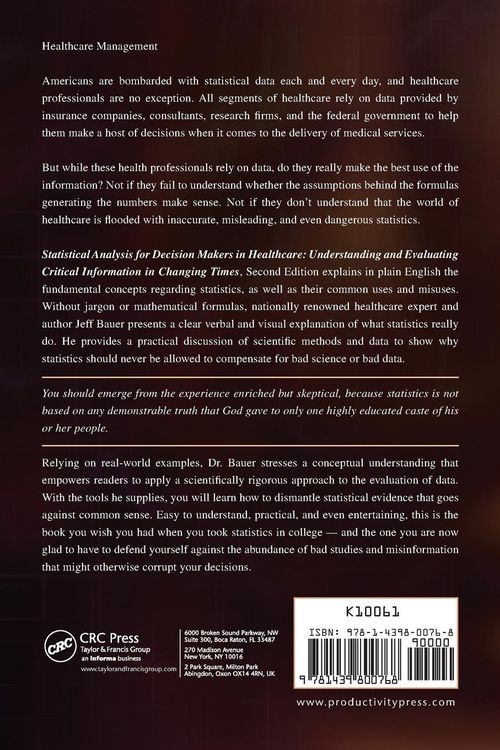 Produktbild: Statistical Analysis for Decision Makers in Healthcare