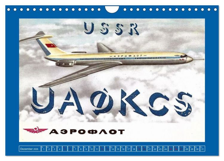 Produktbild: &Uuml;ber den Wolken - Flugzeuge des 20. Jahrhunderts auf Amateurfunkkarten (Wandkalender 2026 DIN A4 quer), CALVENDO Monatskalender