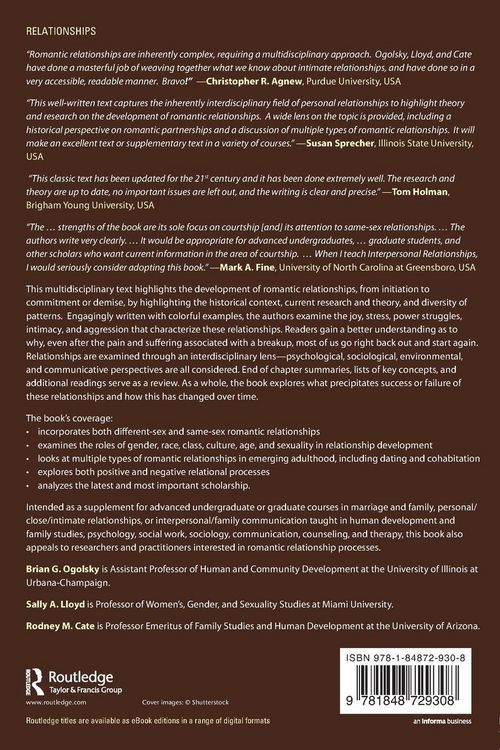 Produktbild: The Developmental Course of Romantic Relationships