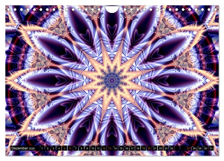 Produktbild: Energie - Mandalas, Spiritualit&auml;t durch die Farbe Lila (Wandkalender 2026 DIN A4 quer), CALVENDO Monatskalender