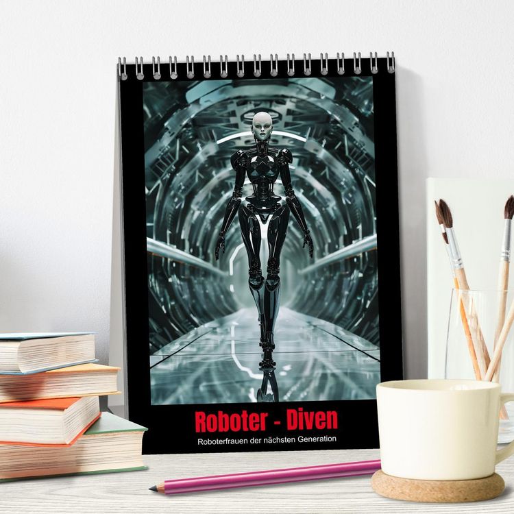 Produktbild: Roboter - Diven (Tischkalender 2026 DIN A5 hoch), CALVENDO Monatskalender